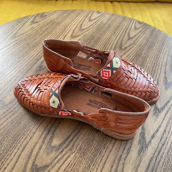 Huarache Sandals Womens Leather Woven Slip On Shoes Mexican Style - Picture 2 of 3